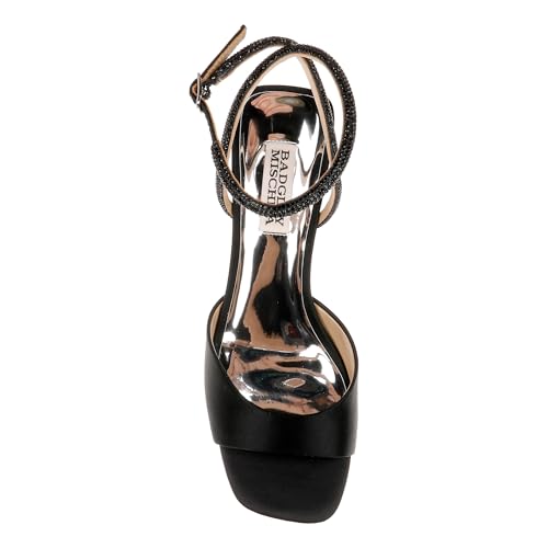Image of Badgley Mischka Women's Infinity Satin Block Heels With Ankle Strap