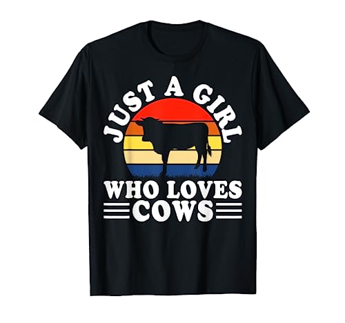 Funny cute cow animal retro vintage sunset gifts for cow T-Shirt