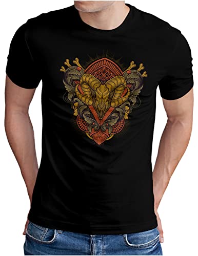 T-shirt Satanisme Chèvre Pentagramme pour vos concerts de metal et soirées gothiques