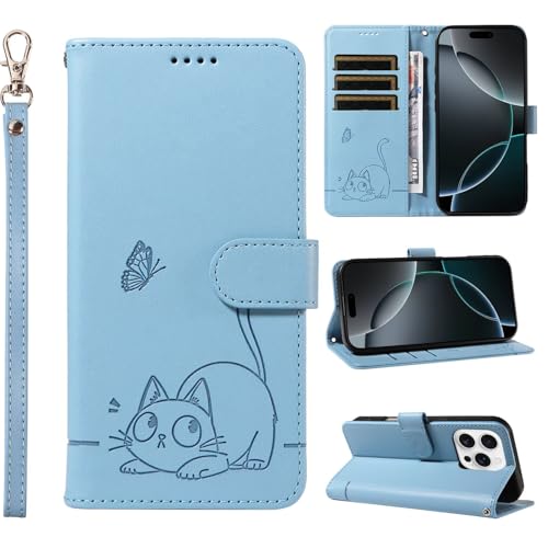 Ymyhyuxi Étuis de téléphone pour Samsung Galaxy S10 Lite - Étui portefeuille à rabat magnétique avec fente pour carte - Housse en cuir gaufré - Motif...