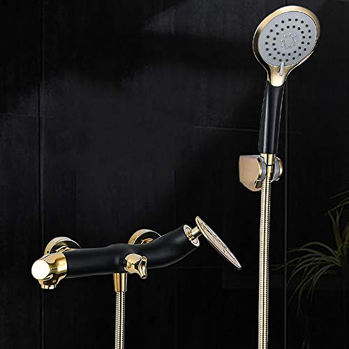 Fini le calcaire visible avec ce robinet de douche mural en laiton noir mat robuste