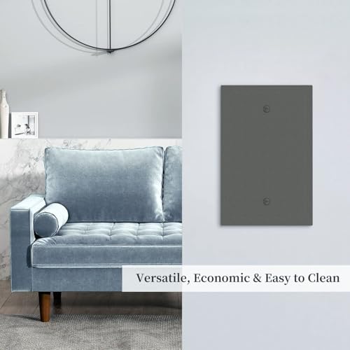 CORENEST Decorative Light Switch Cover Plate Dark Gray 1 Gang No Device Single Blank Outlet Covers Wall Plates for Electrical Outlets Faceplate for Farmhouse Bedroom Kitchen Home Decor — view 7