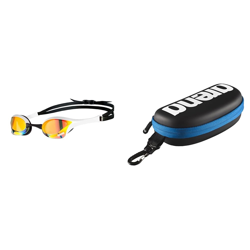 ARENA Unisex – Erwachsene Cobra Ultra Swipe Mr (Yell-White) Swim Goggles, Mehrfarbig, 1 & Unisex Schwimmbrillenetui, Schwarz/Weiß/Royal, Einheitsgröße