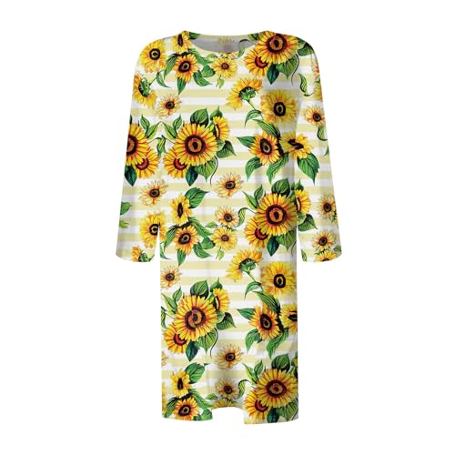 3/4 Length Sleeve Womens Tops Fitted Bohemian Floral Print Classic Blouses Light Fall Shirts to Wear with Leggings3