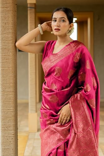 Image of Subham Saree for Woman Silk Cotton Kanjivaram | Soft Easy to Drape Daily Wear Sari with Blouse Fabric