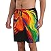 VAFZASC Men's Fashion Beach Shorts Swim Trunks Rainbow Wild Horse Head Waist Drawstring Unique Board Swimsuit, 3X-Large