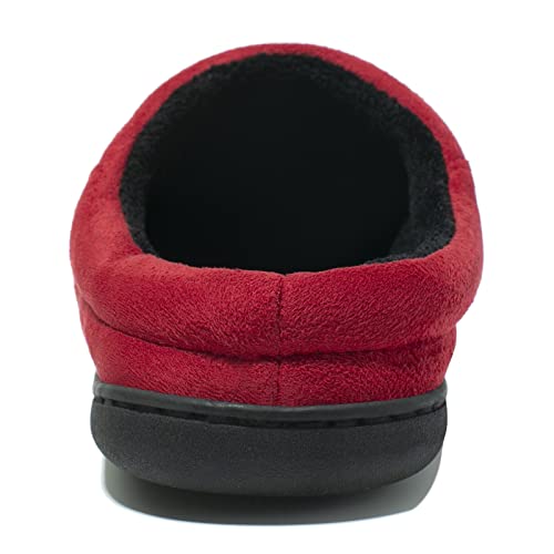 Image of NewDenBer Men's Warm Memory Foam Suede Plush Fleece Lined Slip on Indoor Outdoor Clog House Slippers