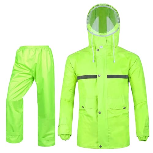 Generisch Traje de lluvia para mujer y hombre, traje de lluvia reflectante, impermeable, ropa de lluvia holgada, ropa ligera para exteriores, traje de moto, traje de moto de 2 piezas, chaqueta de