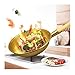 Nonstick Frying Pan Czysta miedź Wok z drewnianymi uchwytami Gruby Patelnia miedziana Handmade Copper Wareware do indukcji Professional Cookere Cookware (Size : 32cm/12.6inch)