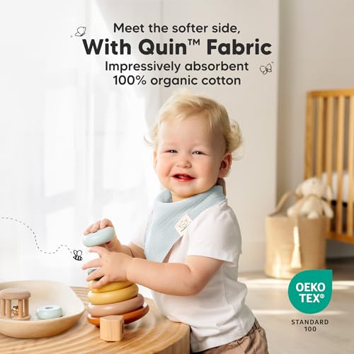 Image of KeaBabies 8pk Organic Baby Bandana Bibs for Drooling Teething (Dew /Quin)