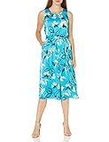 gehämmertes Satin Nine West Damen Hammered Satin Cropped Jumpsuit Freizeitkleidung, Aqua Multi, 32
