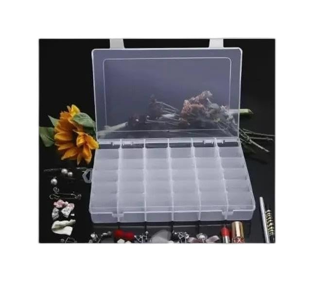 Women’s Plastic Jewellery Grid Organizer Box with Imitation Adjustable Dividers 36 Grid Boxes for Travel, Home, Storage Box for MACKUP, Jewellery Vanity Box NO |Type -647 for Home and Kitchen