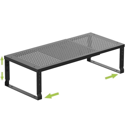 Jojocross Expandable Cabinet Shelf Organizer, Storage Spice Rack, Stackable Adjustable Shelves for Kitchen, Pantry, Cupboard, Bathroom, Countertop, Desktop - 1 Pack, Black, Medium with Hole by Jojocross - Used condition - US$30.09