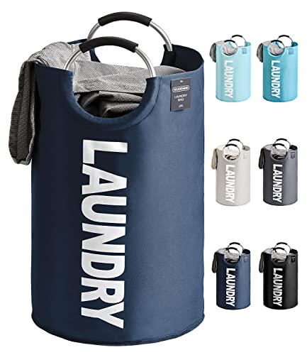YOUDENOVA Laundry Baskets Panier à linge pliable avec poignée 82 l Bleu foncé Taille unique Cover