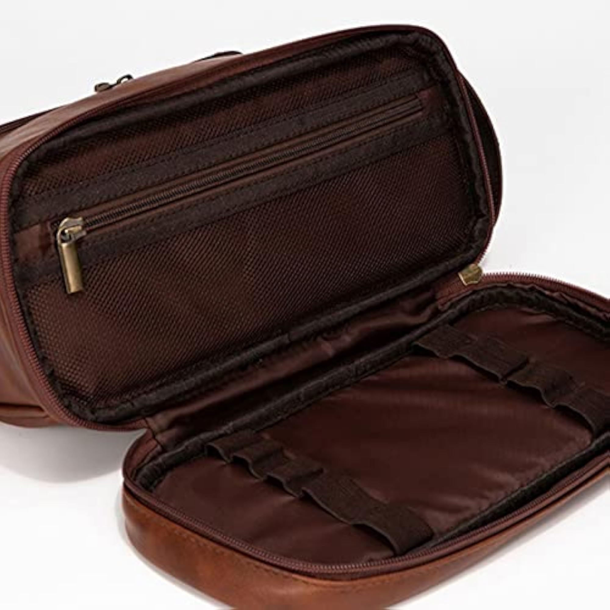 Lightweight Portable PU Leather Toiletry Bag for Travel