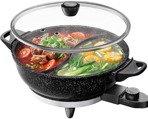 TWIN™ Electric Hot Pot with Divider | EvenHeat Cast Aluminum Non-...