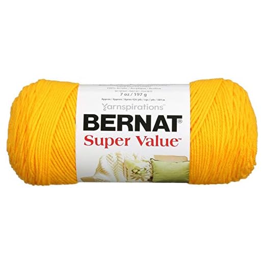 Bernat Super Value Yarn, 7 oz, Gauge 4 Medium Worsted, Bright Yellow