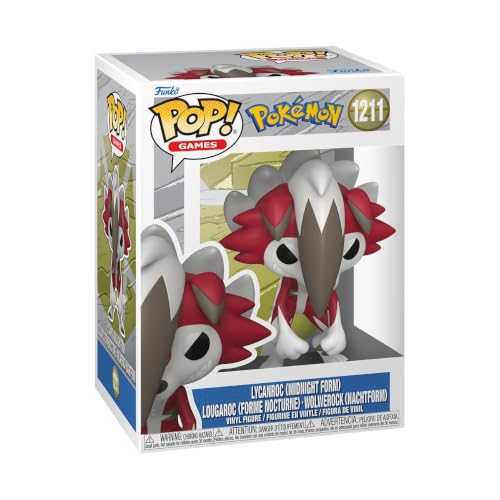 Funko Pop! Games: Pokemon - Lycanroc (Midnight) - Figura de Vinilo Coleccionable - Idea de Regalo - Mercancía Oficial - Juguetes para niños y Adultos - Figura Modelo para coleccionistas y exhibición