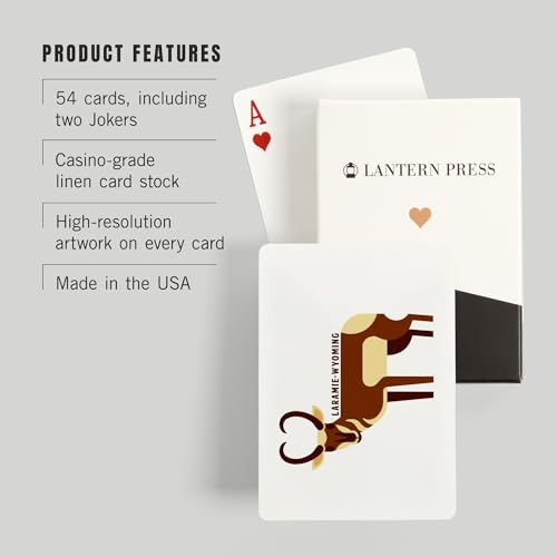 Lantern Press Laramie Wyoming Baraja Póker 52 Cartas miniatura 3