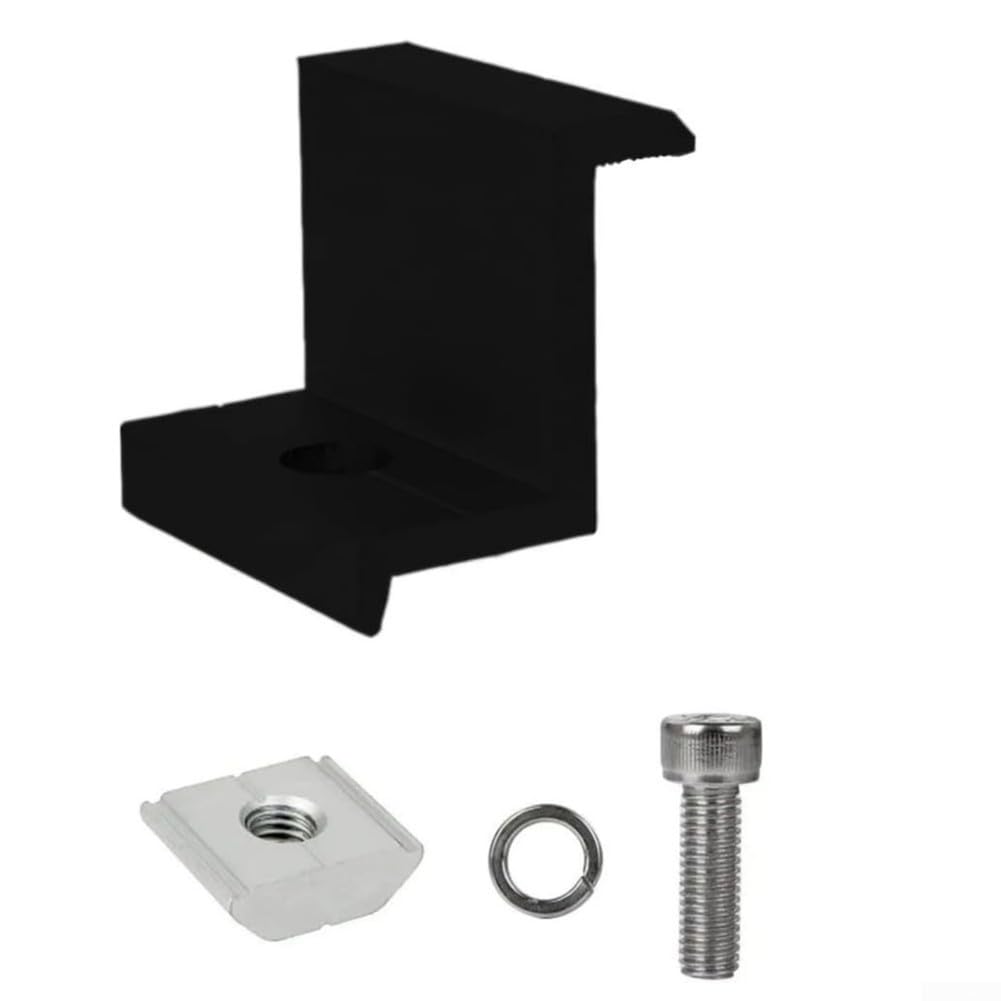 Lot de 8 supports d'extrémité en alliage d'aluminium pour panneaux solaires avec clé à fente M8 (45 mm)