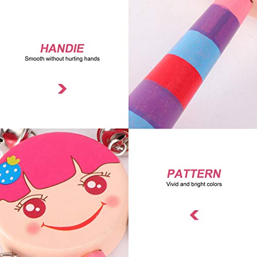 STOBOK 5Pcs Chocalho Tambor de Brinquedo para Crianças Com Alça de Madeira Arco-Íris Alça de Sinos A