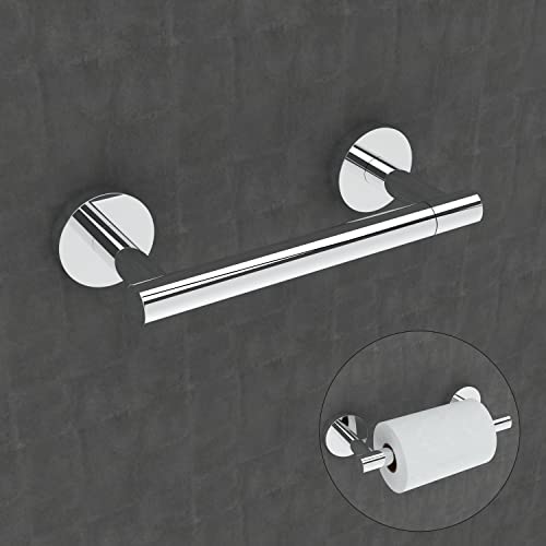 Image of RARXTR Toilet Paper Holder Chrome SUS304 Stainless Steel Double Post Pivoting Polish Chrome Toilet Paper Roll Holder Wall Mounted Toilet Tissue Holder for Commercial Bathroom RV, Polished, 2 Pack