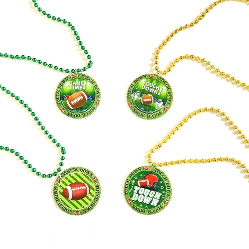 12Pcs Super Bowl Football Bead Necklaces Party Medal Necklaces Sports Event Football Necklace Party Supplies3
