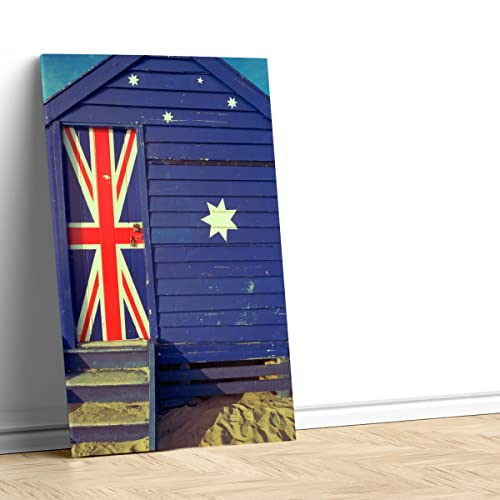 Cabane de plage Angleterre tableau mural pour raviver un mur blanc