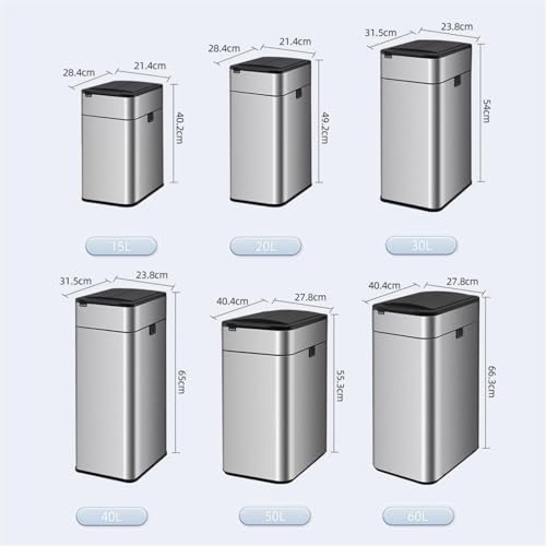 Caneca de Basura Automática de Acero Inoxidable 30L miniatura 2