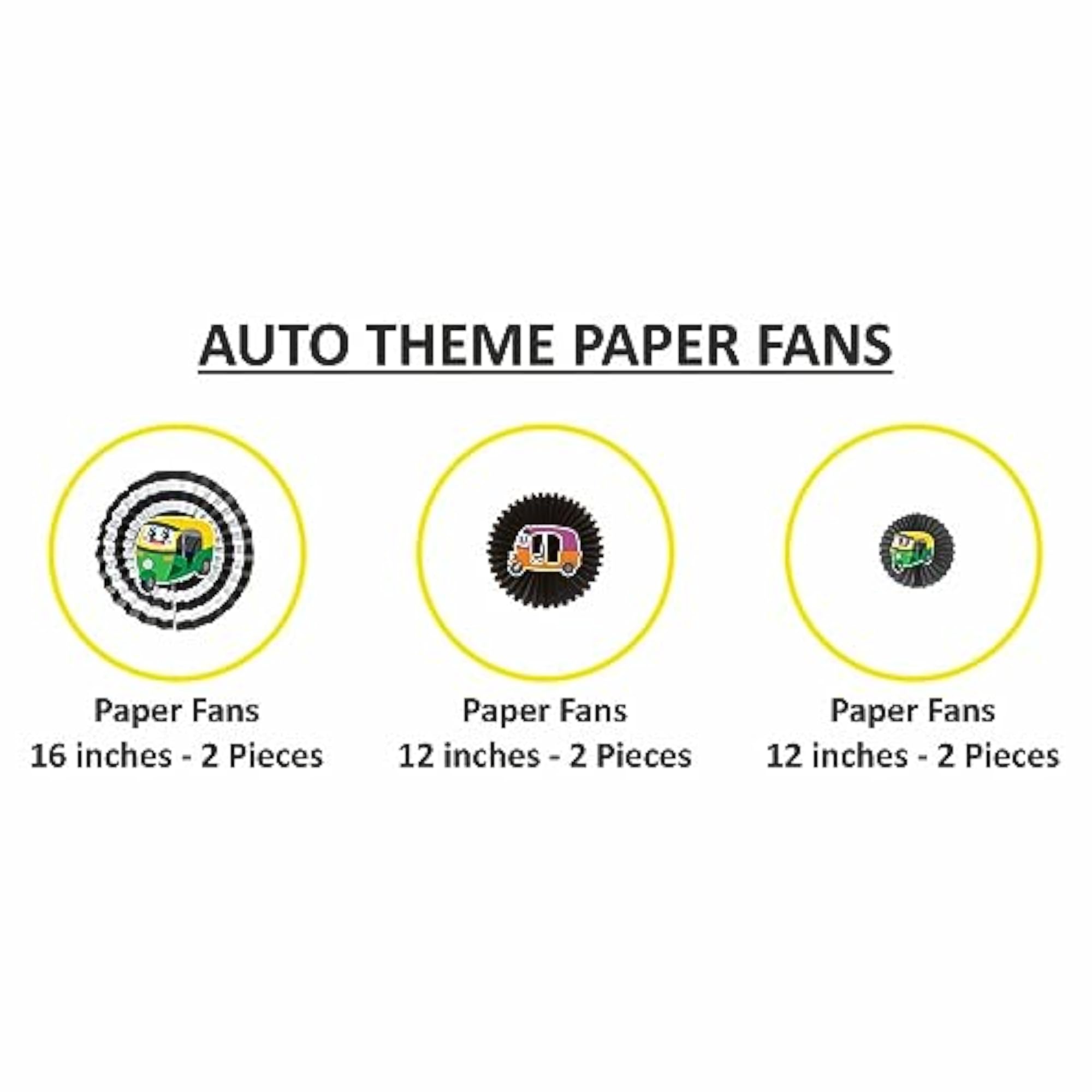 Auto Theme Paper Fan Decorations, Fun Party Accessories