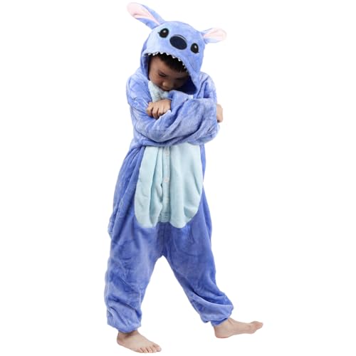 zpllsbratos Crianças pijama animais roupa de dormir cosplay disfarce para carnaval Halloween Natal, azul