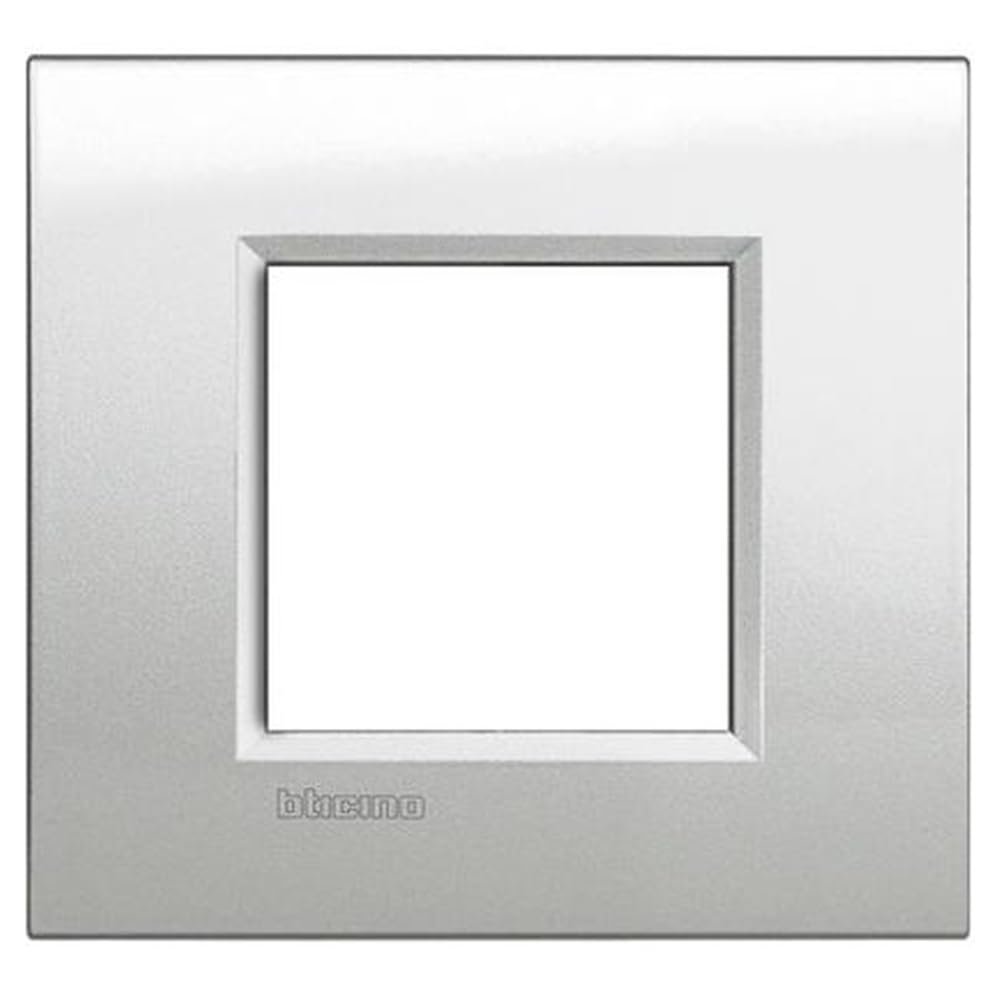 Plaque 2P Argent Lunaire | Cadre de finition double horizontal ou vertical