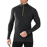 Smartwool Men's Base Layer Top - Merino 250 Wool Active 1/4 Zip Outerwear Charcoal