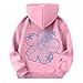 TAIAOJING Pink Puff Hoodie Girls Meet Me At The Ocean Cute Sweatshirt Graphic Long Sleeve Pullover Casual Tops With Pocket Blouses For Women Business Casual (Pink,9-10 Years)