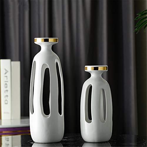 Keramische Vaas, Gedroogde Bloemen, Simulatiebloemen, Verse Bloemen, Decoratieve Vaas, Tv-kast Voor Thuis, Veranda Aanrecht, Vaas 31x10x7cm, 23x8.5x6.5cm, 2 Stuks - Afbeelding 3