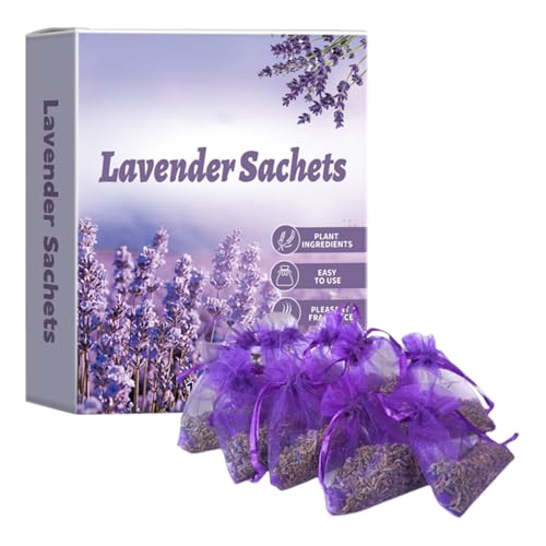Bolsitas Lavanda, 10 Piezas Ambientadores Naturales Lavanda Seca para Armario, Repelente Polillas Lavandas Larga Duración Armarios, Bolsitas Lavandas Seca Aromáticas Artesanales, para Hogar & Cocina