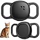 DDJ für Tile Life360 Sticker (2024) Tracker-Katzenhalsbandhülle, 2er-Pack Silikon-Anti-Verlust-Schutzhüllen für Hunde- und Haustierhalsbänder, extrem robust, einfach anzubringen, leicht, Schwarz