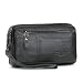 Men Leather Clutch Purse Wallet Wristlet Zipper Passport Coin Phone Card Carrier Organizer Holder Wrist Bag Pack for Business Travel Casual Handbag