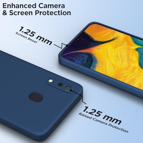 Image of Outlouders Back Cover for Samsung Galaxy A20 / A30 / M10s | Camera Protection | Durable Soft Matte Silicone Bumper Case (Blue)