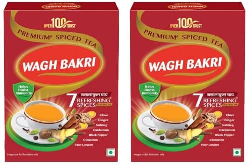 Image of Wagh Bakri Premium Spiced Tea | With 7 Refreshing Spices |250 g (Pack of 2)