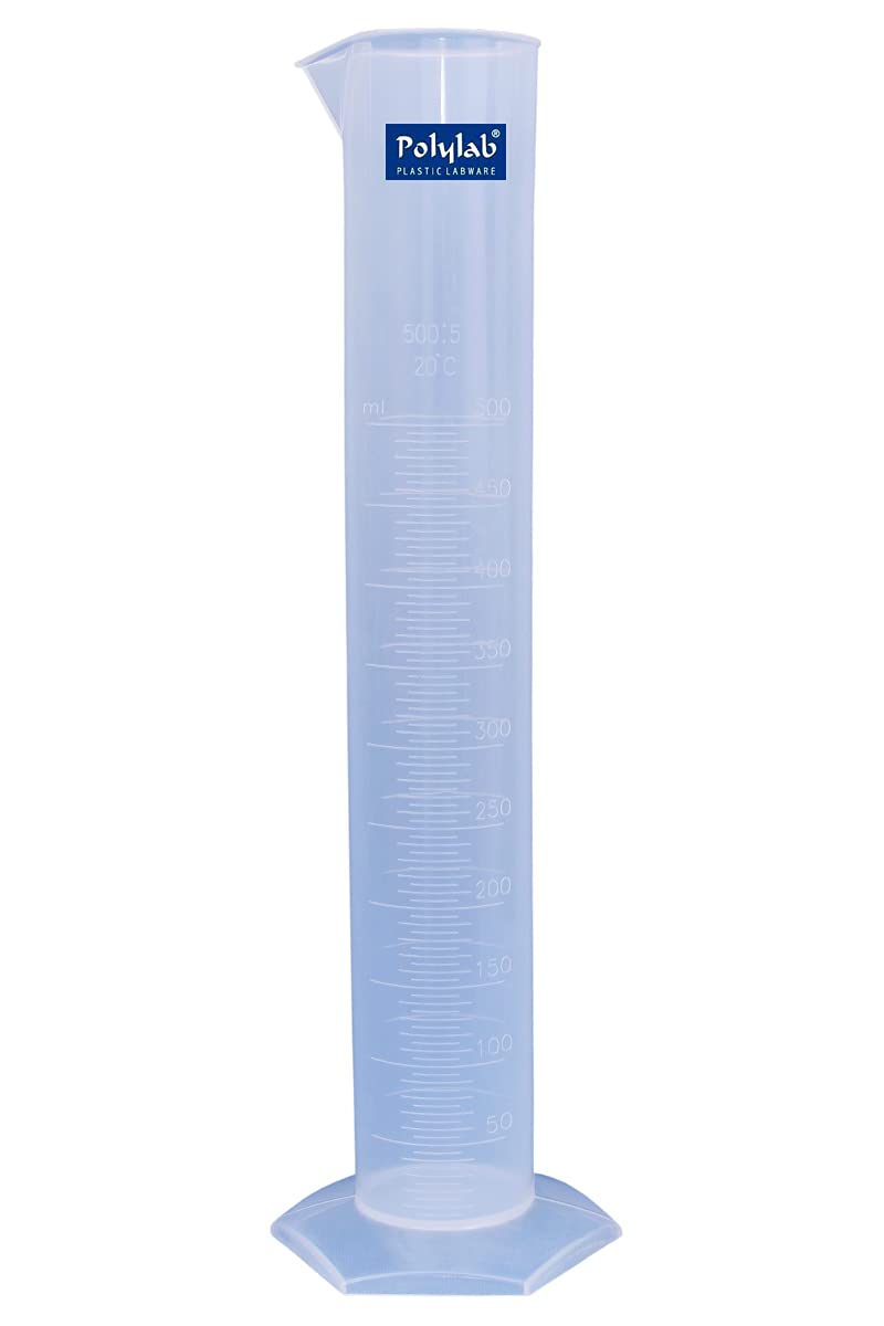 Polylab Polypropylene Measuring Cylinder (Size: 500ML)