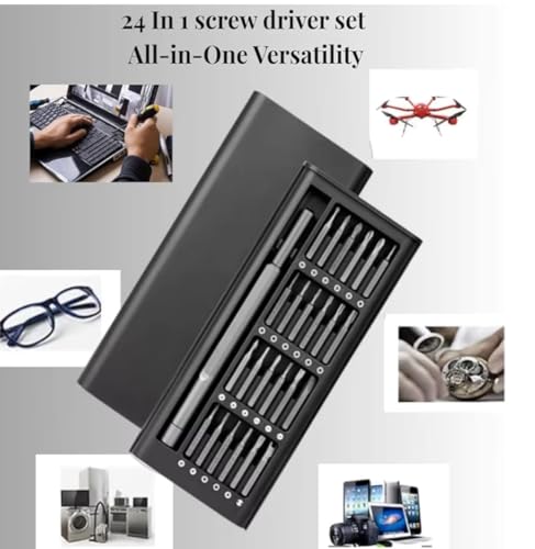 Image of 24-in-1 Precision Screwdriver Set with Magnetic Bits, Ergonomic Anti-Slip Handle, Aluminium Storage Case for Smartphones, Laptops, Watches