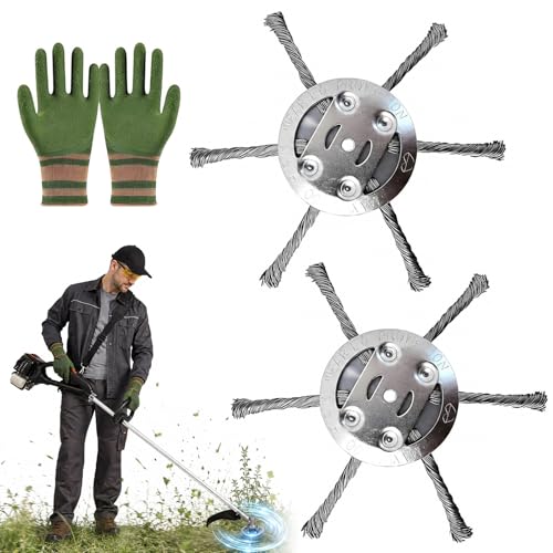 JIASHA 2026 New Steel Wire Grass Trimmer Head 2pcs - 6 Inch Steel Wire Brush Cutter Trimmer Head - for 5.5mm Bore Weed Eater - Steel Wire Weed Trimmer Head For Lawn Mowers Garden MossWeed Removal