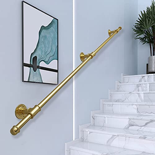 Rampe d'escalier pour sécuriser les marches de la maison avec style doré chic