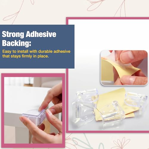 Image of Safe-O-Kid (Pack of 24) Smiley-Shaped Corner Guards with Strong 3 M Adhesive - Transparent, Extra Safe, BPA Free, Non-Toxic,Soft & Safe, Furniture Protectors