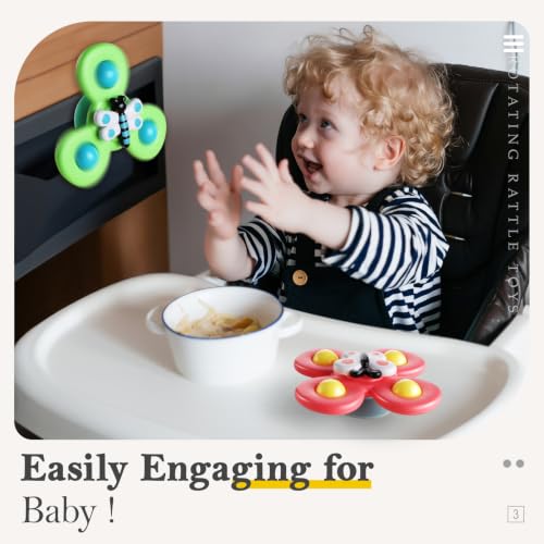 Image of ALASOU Suction Cup Spinner Airplane Travel Toys for 1 Year Old Boy Girl