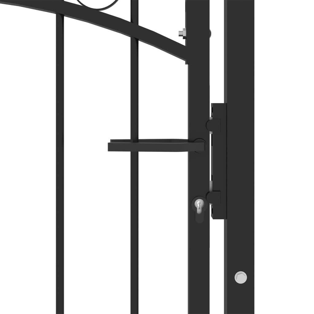 vidaXL Zauntor mit Spitzen Gartentor Stahl 100x125cm Schwarz