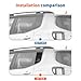 JeCar Quarter Window Decals Trim for 2016-2023 Jeep Renegade - Aluminum Exterior Decoration Accessories, American Flag Pattern