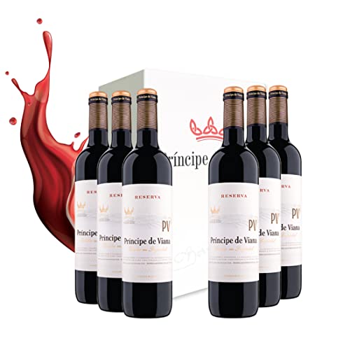 Príncipe de Viana - Vino tinto Príncipe de Viana Reserva - Caja 6 botellas de vino x 750 ml - D.O. Navarra - Tempranillo - 14% Vol
