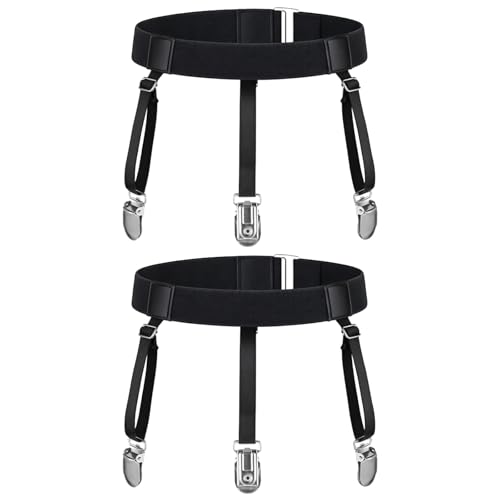 Prasacco Liguero de muslo para mujer, talla grande, cinturón de tirantes de alta elasticidad con clips de metal, liguero para medias altas hasta el muslo para medias, diseño de 6 correas